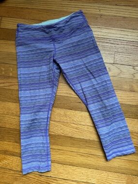Ivivva Purple Striped Capri Leggings